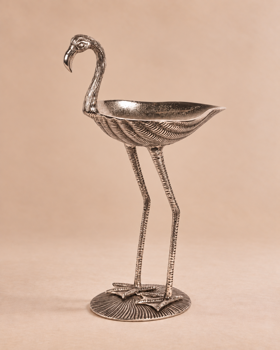 Silver Flamingo Bowl, 51 cm